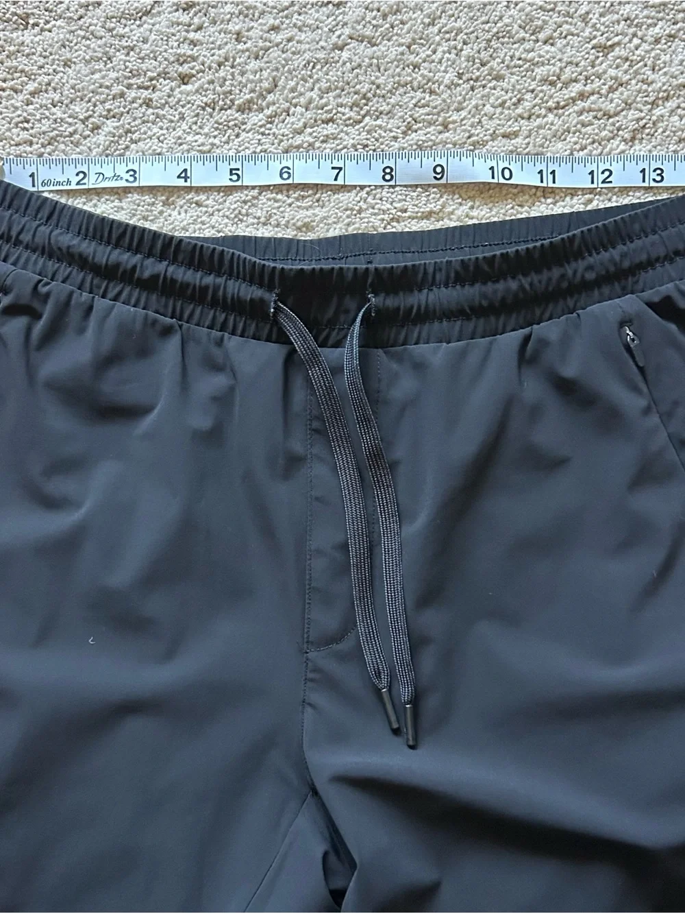 UNRL Men's Black Track Jogger Pants 4-Way Stretch Zip Pockets Size Small
